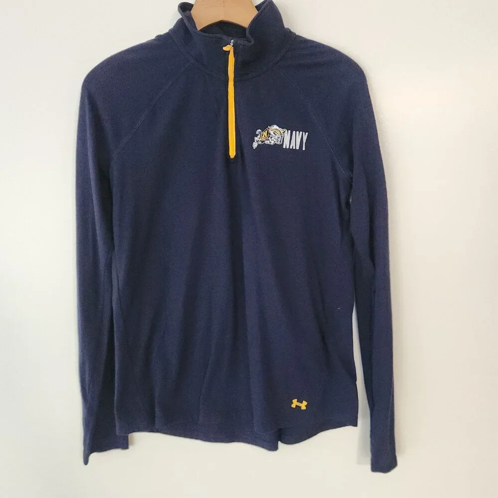 Under Armour US Naval Academy Midshipmen 1/4 Zip Pullover Navy Blue Youth‎ XL